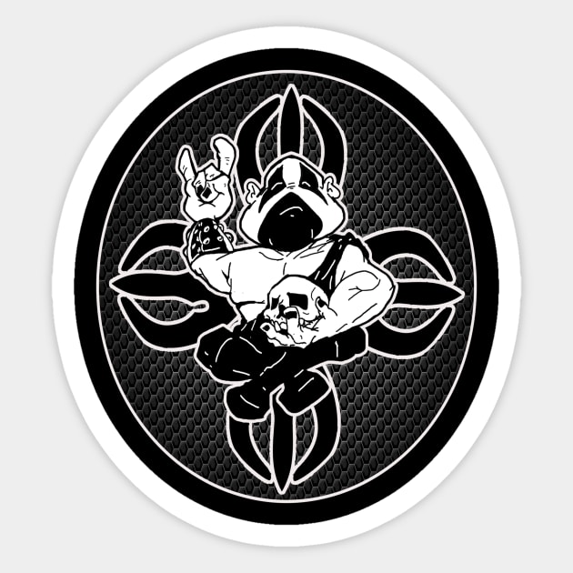 Black Metal Buddha Sticker by Biomek